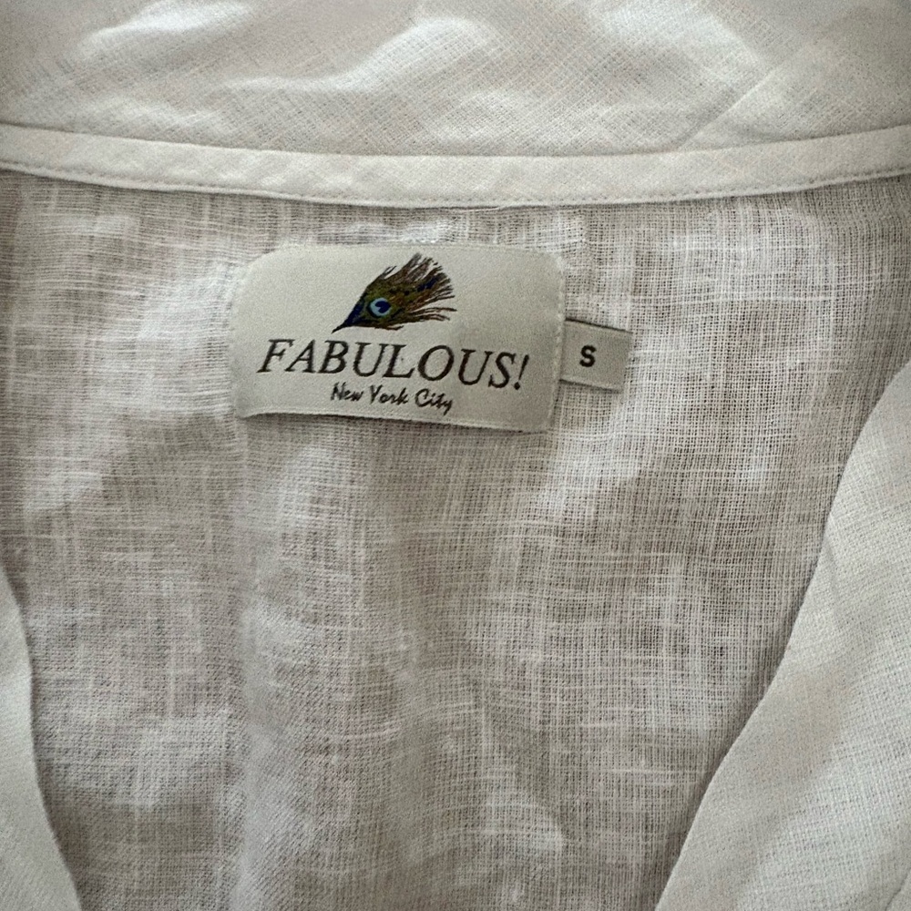 Fabulous New York White Button-Up Linen Cardigan - Picture 3 of 9